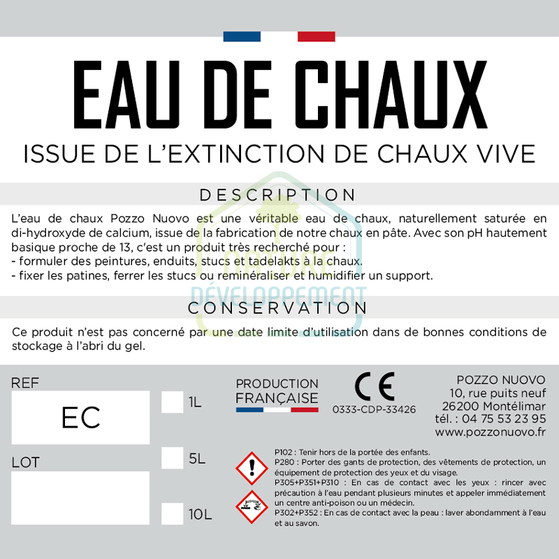 Eau de chaux issue de la fabrication de la chaux en pâte Pozzo Nuovo – Image 4