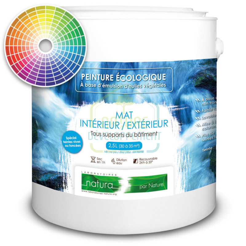 Peinture végétale lessivable mate teintée Intérieur et extérieur de NATURA – Image 2