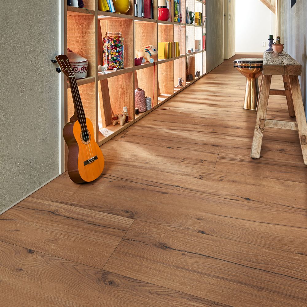 Sol stratifie grande lame, résistant à l'eau 4h, décor bois Meister LL 150 – Image 7