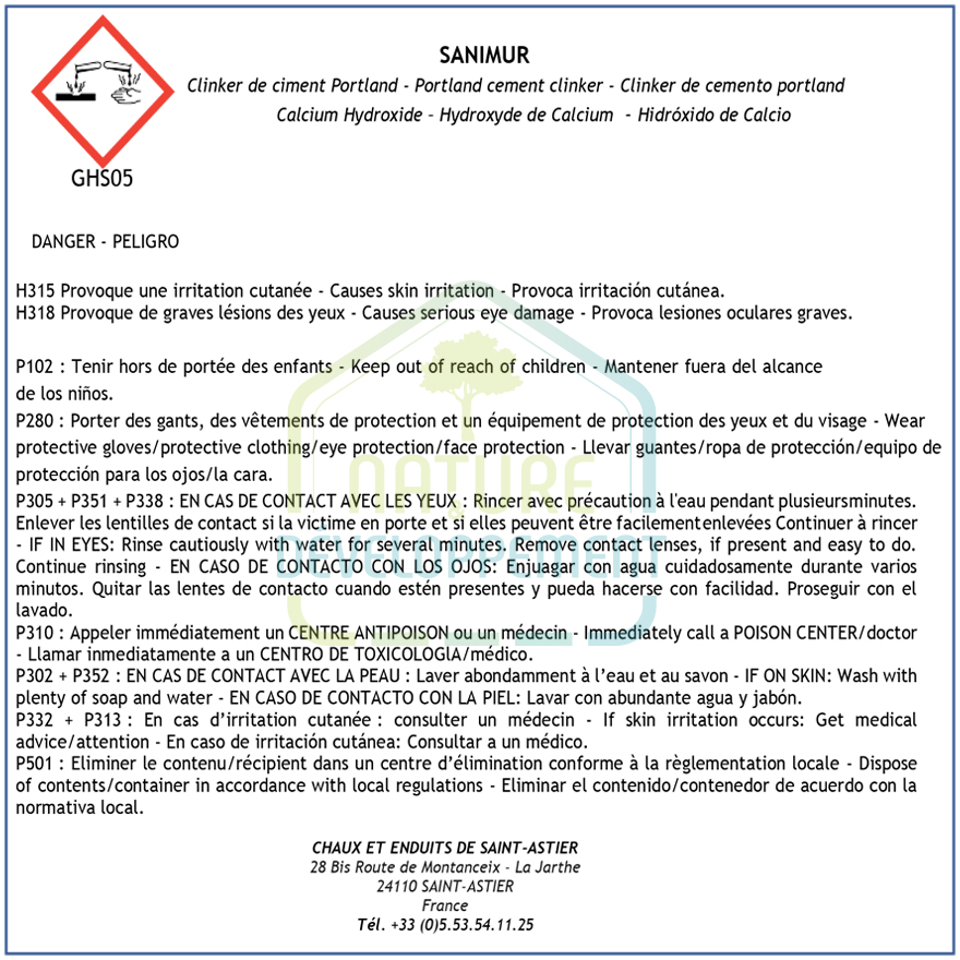Mortier assainissant SANIMUR 25Kg de Saint Astier – Image 2