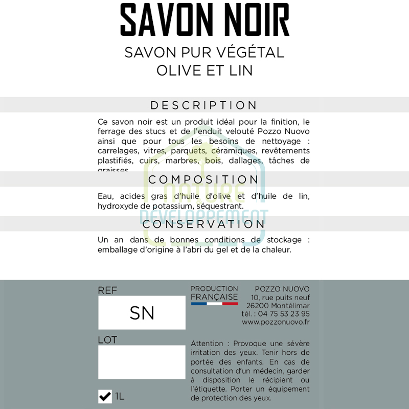 Savon noir pur végétal pour finition et ferrage des stucs Pozzo Nuovo – Image 2