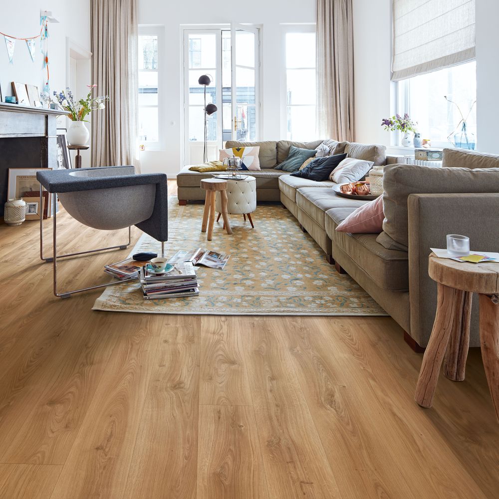 Sol stratifie grande lame, résistant à l'eau 24h, décor chêne Meister LL 250 – Image 2