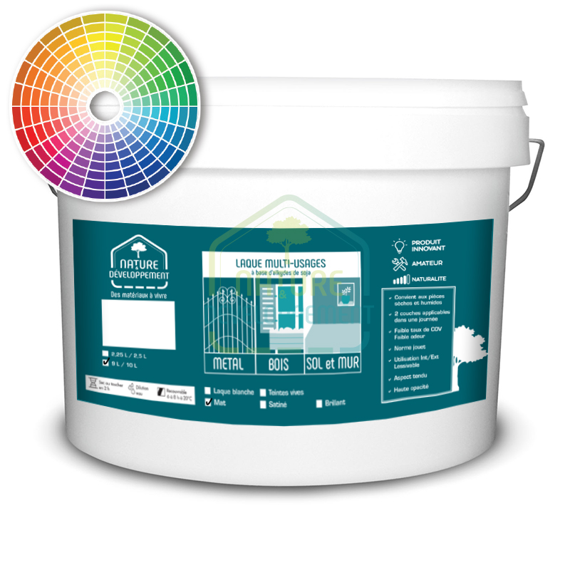 Peinture laque mat teintée bois pour murs, sols et métal de Nature & Développement – Image 3