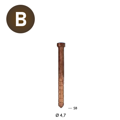 Clou en bois annelé tête plate 4,7mm Lignoloc Alsafix – Image 2