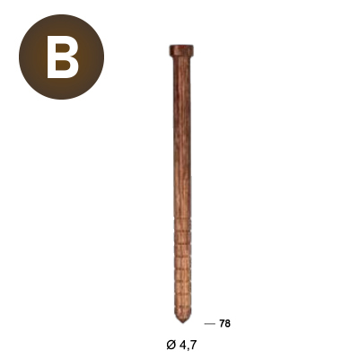 Clou en bois annelé tête plate 4,7mm Lignoloc Alsafix – Image 3