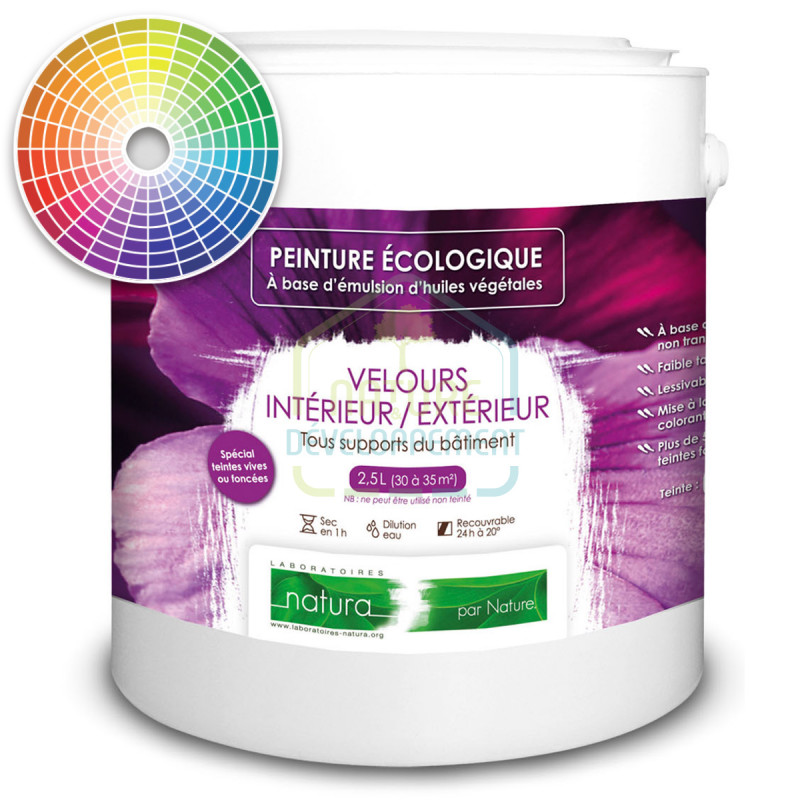 Peinture végétale lessivable velours teintée Intérieur-extérieur de Natura – Image 2