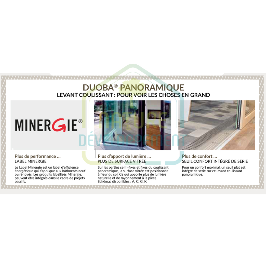 Porte Fenêtre Coulissante mixte Bois et Aluminium sur mesure DUOBA BIEBER – Image 3