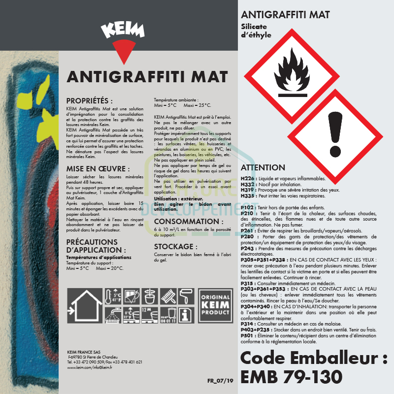 Imprégnation pour consolidation et antigraffitis KEIM Antigraffitis – Image 2