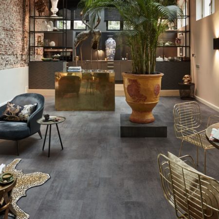 Sol stratifie résistant à l'eau 4h, décor minéral Meister LB 150