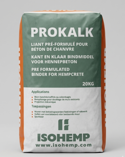 CHAUX PROKALK - LIANT PRÉFORMULÉ POUR BÉTON DE CHANVRE - SAC 20 KG
