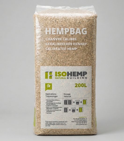 HEMPBAG CHANVRE POUR LA CONSTRUCTION - GRANULOMÉTRIE 2 À 25 MM - SAC 200 L