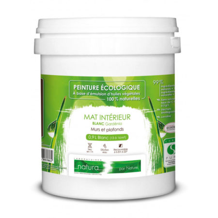 Peinture végétale lavable Blanche Mat Label PURE TASSILI de Natura