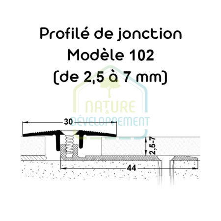 Barre de seuil Profilé de jonction Modèle 102 MEISTER