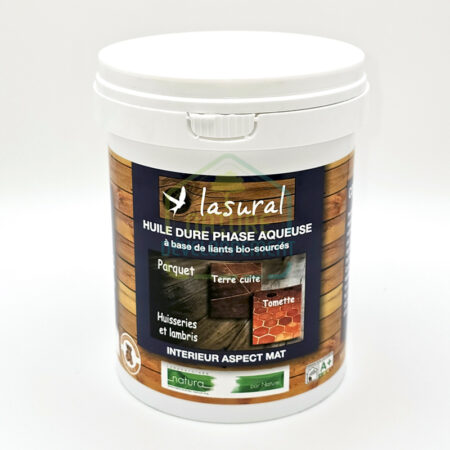 Huile dure bois intérieur, finition mat ou satin en phase aqueuse de Natura