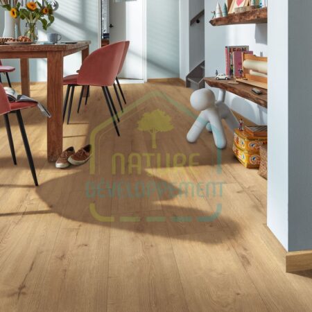 Sol stratifie résistant à l'eau 24h, décor chêne Meister LD 250