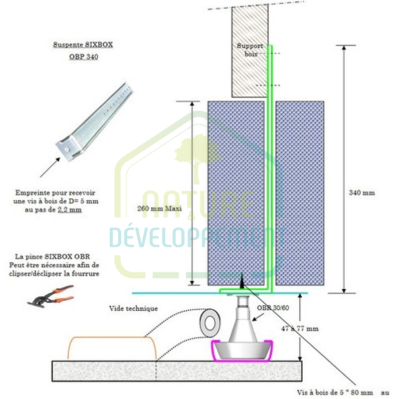 Suspente équerre métallique OBP 340 SIXBOX – Image 2
