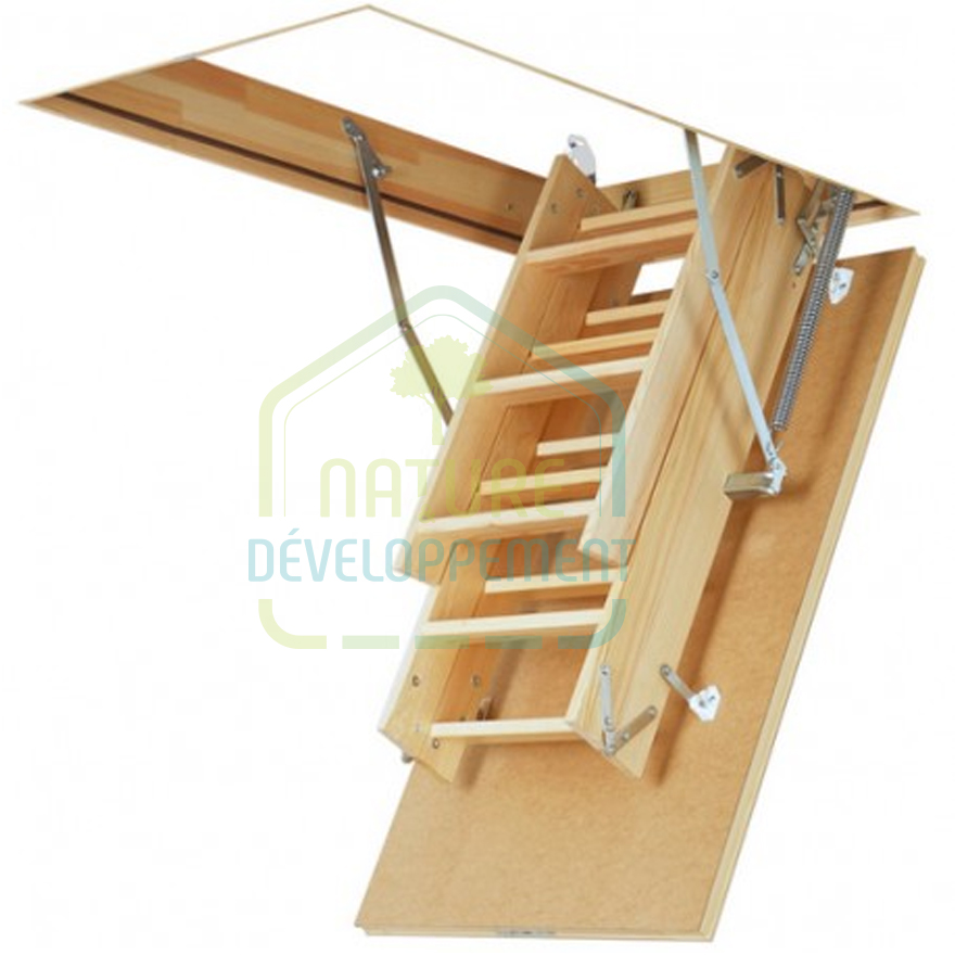 Escalier escamotable bois LWS Smart FAKRO pour combles ou grenier – Image 2