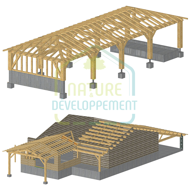 Kit toiture structure bois prêt à assembler de France Poutres – Image 3