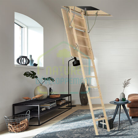 Escalier escamotable bois LWS Smart FAKRO pour combles ou grenier