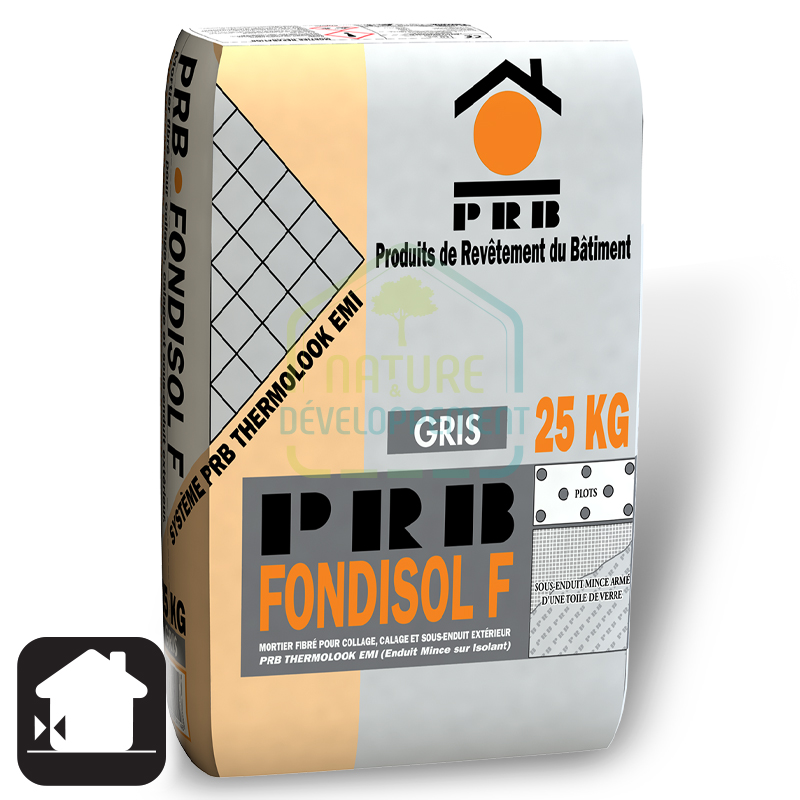 Mortier fibré PRB FONDISOL F pour sous-enduit système ITE en fibre de bois – Image 2