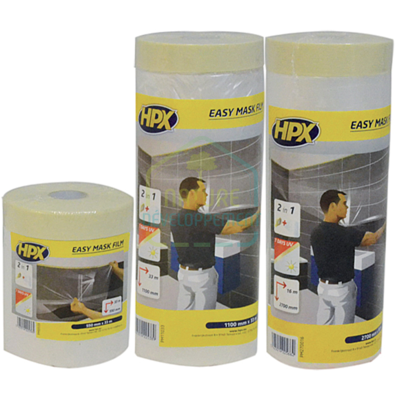 Bâche de protection peinture + scotch intégré Easy mask recharge