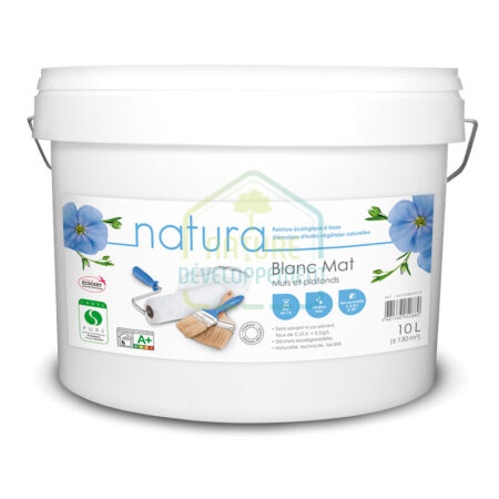 Peinture écologique blanche Mat Grands Travaux 10L de Natura