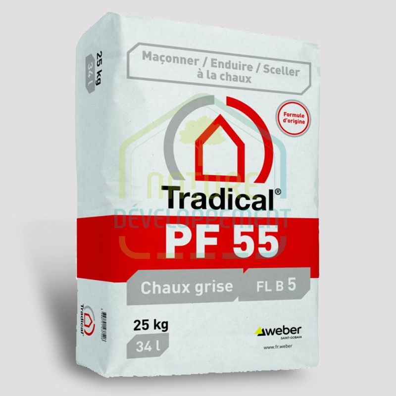 Chaux formulée TRADICAL PF 55 liants hydraulique et pouzzolanique