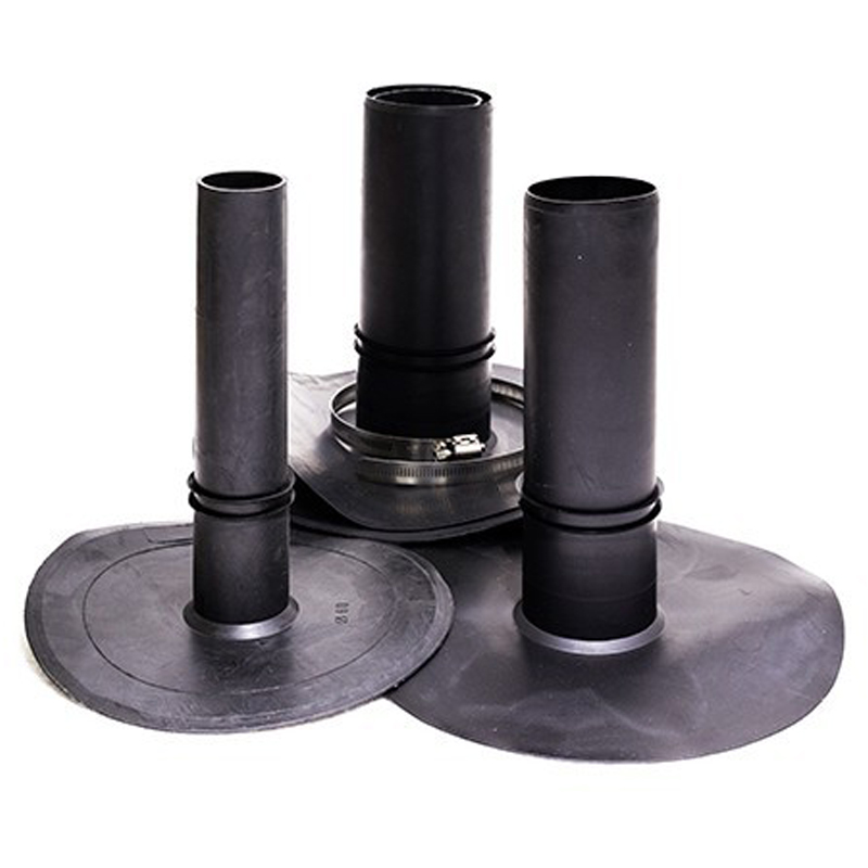 Raccord d'évacuation vertical EPDM pour toiture plate - collerette à maroufler