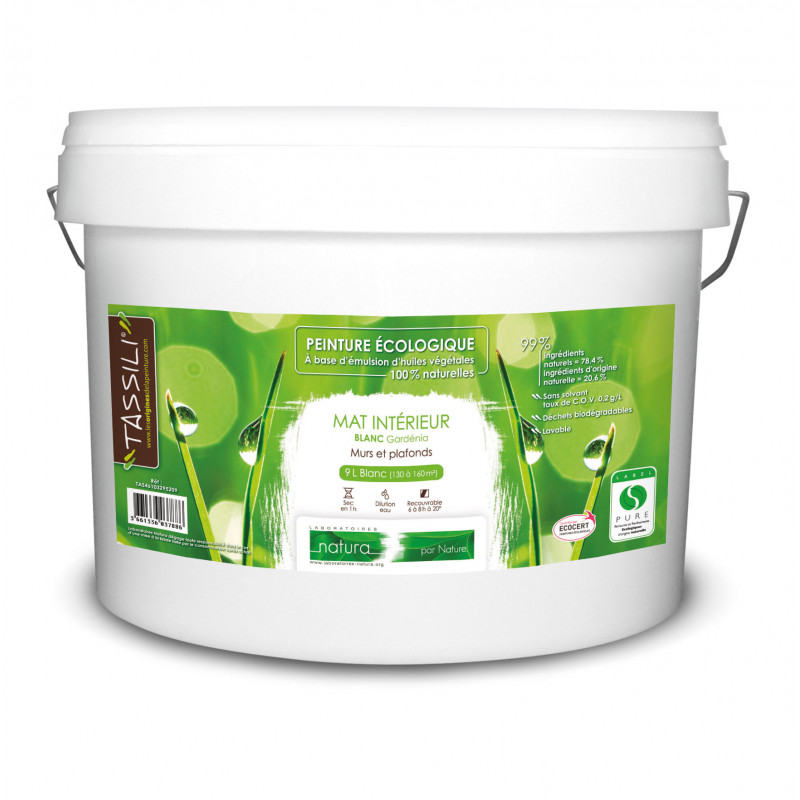 Peinture végétale lavable Blanche Mat Label PURE TASSILI de Natura – Image 3