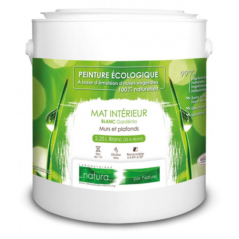 Peinture végétale lavable Blanche Mat Label PURE TASSILI de Natura – Image 2