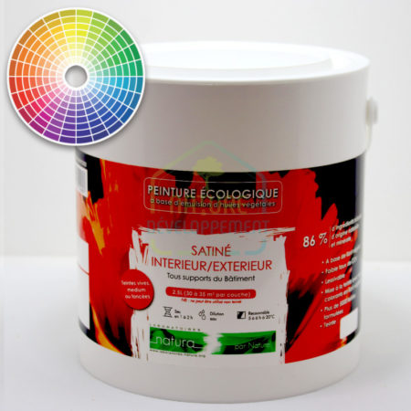 Peinture végétale lavable satin teintée Label PURE TASSILI de Natura