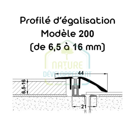 Barre pour égaliser le niveau entre 2 sols Profilé d'égalisation Modèle 200 MEISTER