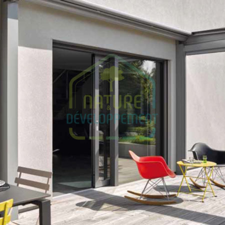 Porte Fenêtre Coulissante mixte Bois et Aluminium sur mesure DUOBA BIEBER