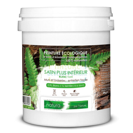 Peinture végétale lessivable satin Blanche Label PURE TASSILI de Natura