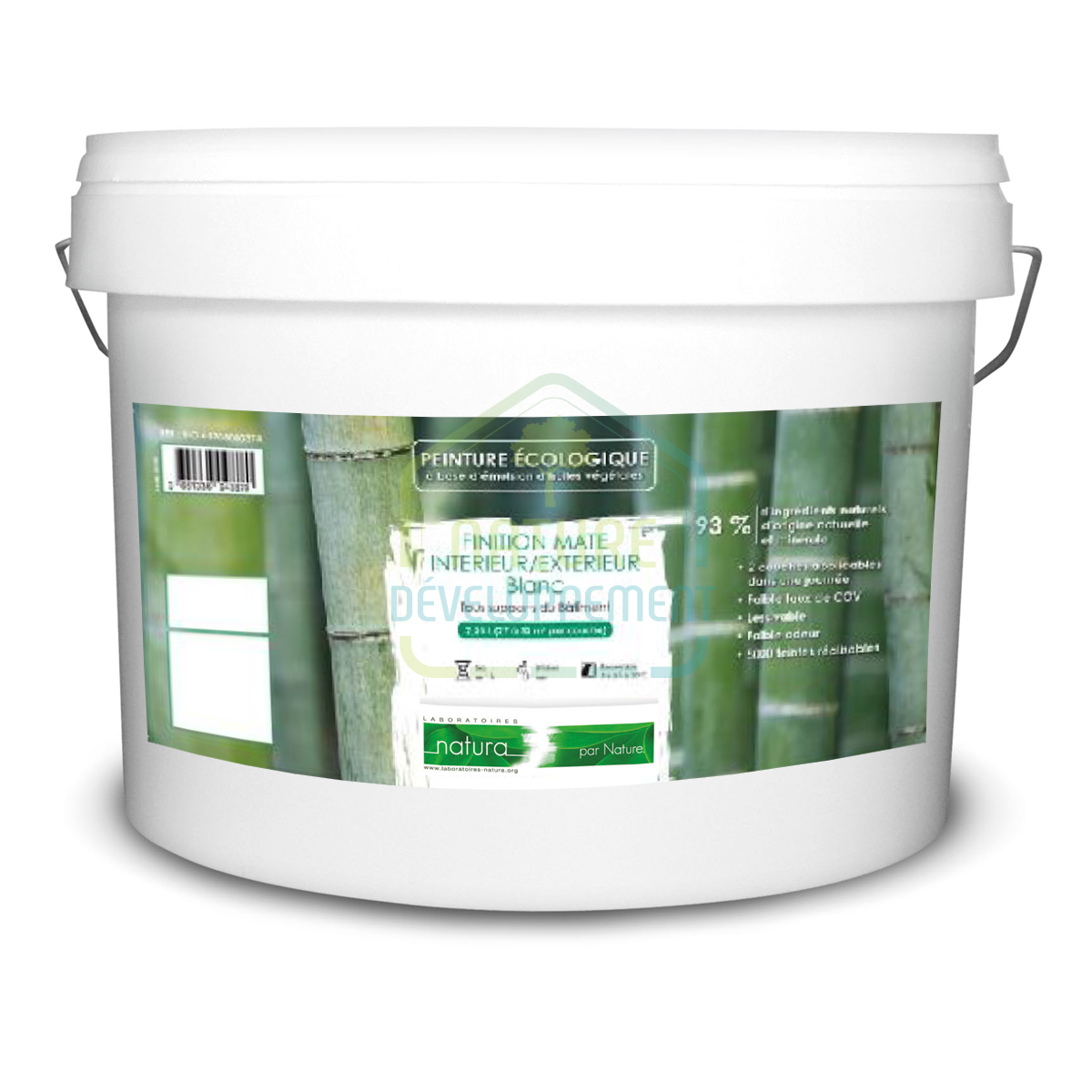 Peinture Mate Blanche Intérieur/Extérieur Tassilli de Natura - Peinture végétale de haute qualité – Image 3