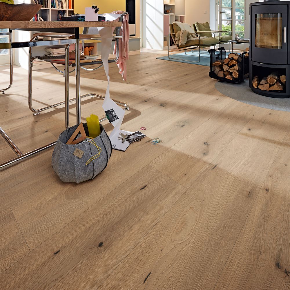 Sol stratifie grande lame, résistant à l'eau 4h, décor bois Meister LL 150 – Image 9