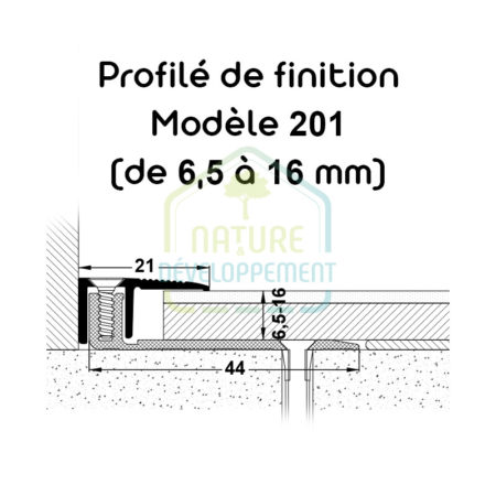 Barre finition pour baie vitrée Profilé de finition Modèle 201 MEISTER