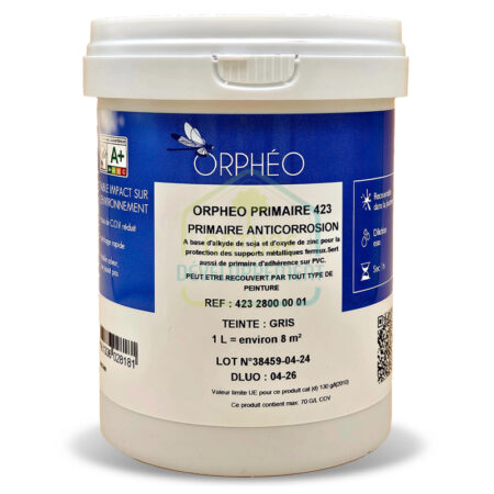 Sous couche peinture Orphéo 423 anticorrosion pour métaux ferreux ou plastiques de Natura