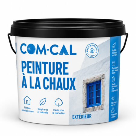 Pot de peinture à la chaux COM-CAL pour façade extérieure