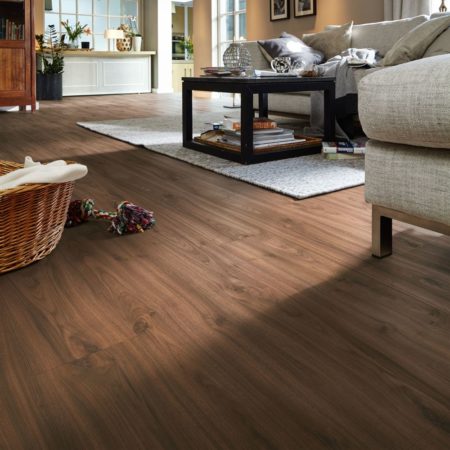 Sol stratifie grande lame, résistant à l'eau 4h, décor bois Meister LL 150