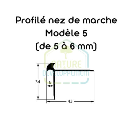 Barre de finition nez de marche Modèle 5 (de 5 à 6 mm) MEISTER