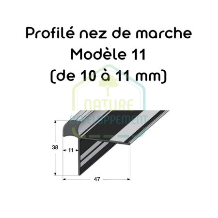 Barre de finition pour nez de marche Modèle 11 (de 10 à 11 mm) MEISTER
