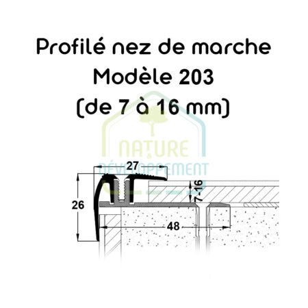 Barre de finition pour nez de marche Modèle 203 MEISTER