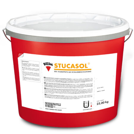 Seau de 25 kg KEIM Stucasol, revêtement minéral épais Sol-Silicate pour façades
