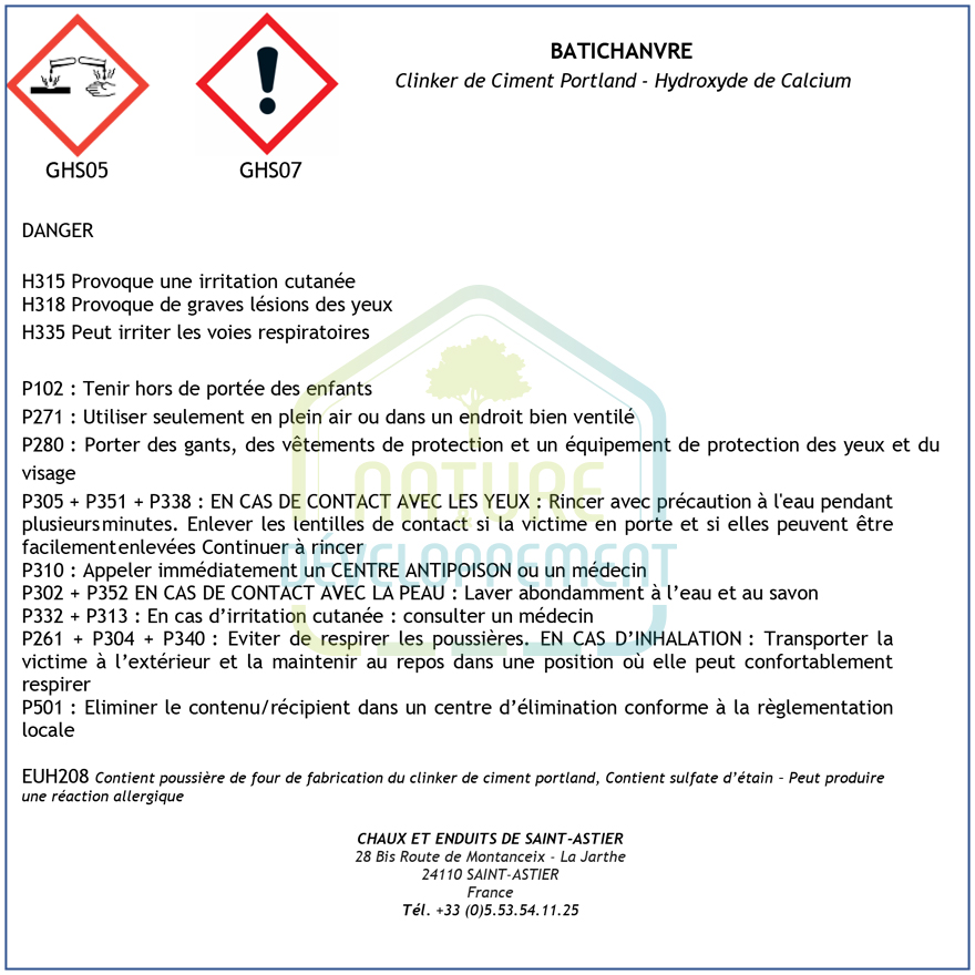 Chaux pour béton de chanvre BATICHANVRE PLUS gris ou blanc de Saint Astier – Image 2