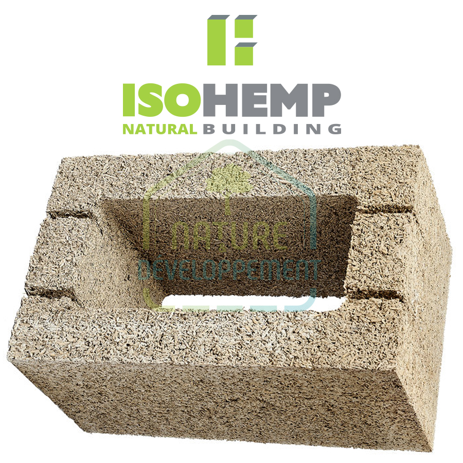 Bloc de chanvre en U à maçonner Hempro d'Isohemp