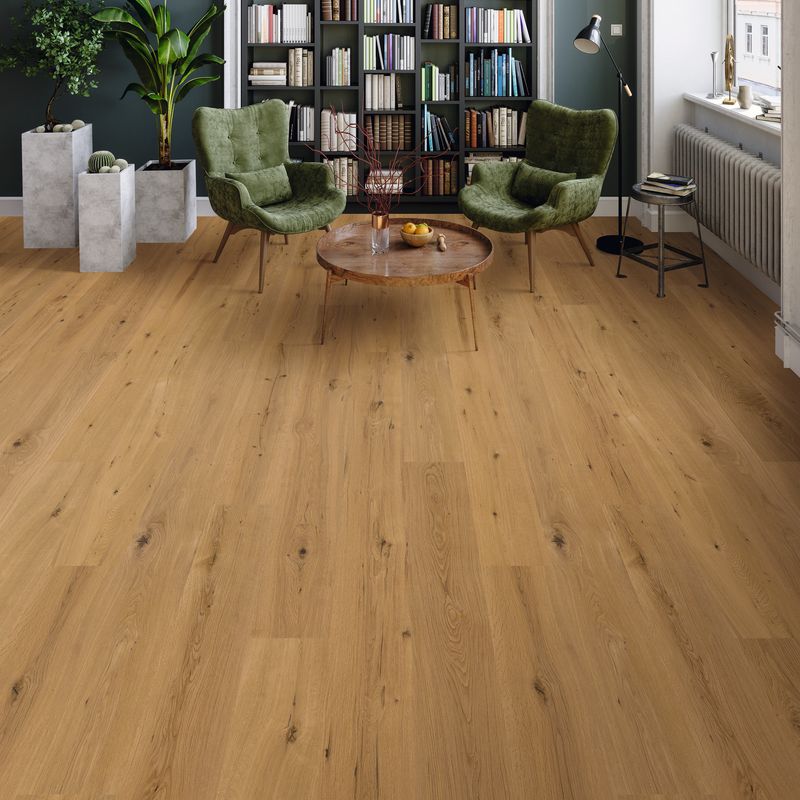 Sol design en liège Corelan décor bois - base HDF grande lame à clic