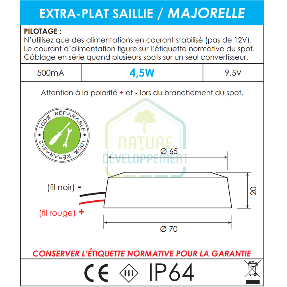Spot LED extra-plat saillie 4,5W gamme MAJORELLE – Image 7