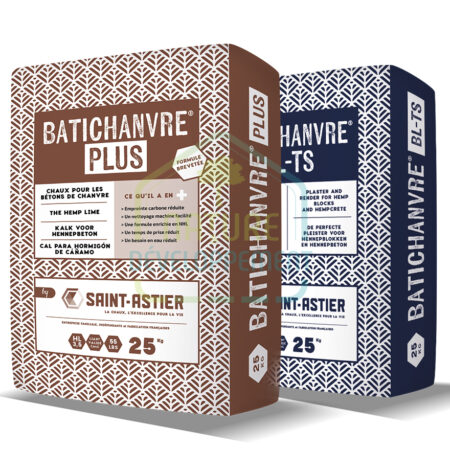 Chaux pour béton de chanvre BATICHANVRE PLUS gris ou blanc de Saint Astier