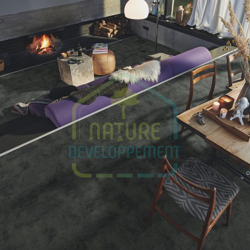 Sol stratifie résistant à l'eau 4h, décor minéral Meister LB 150